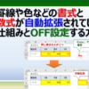 エクセルで罫線や色や数式などの書式が自動拡張される原因と対策