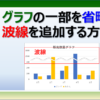 エクセルの棒グラフの中央を省略して波線を挿入する方法