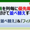 エクセルの表を優先順位をつけて複数条件で並べ替え