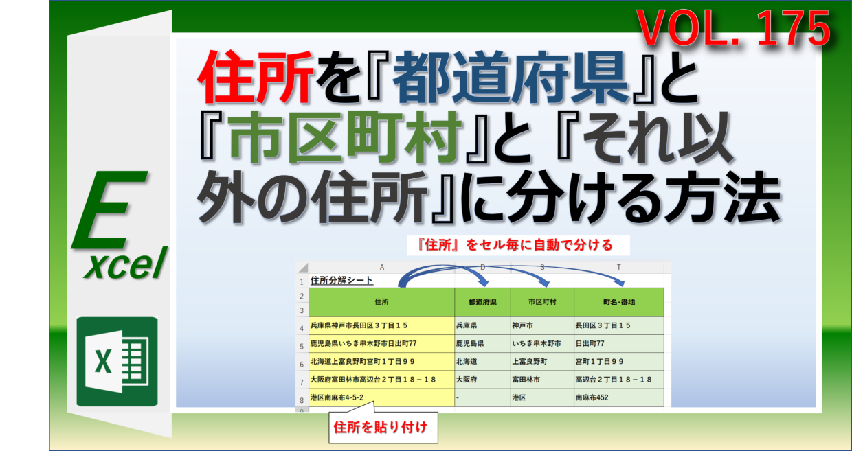 住所を都道府県と市区町村で分ける