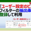 エクセルのフィルターの抽出条件をユーザー設定のビューで登録する方法