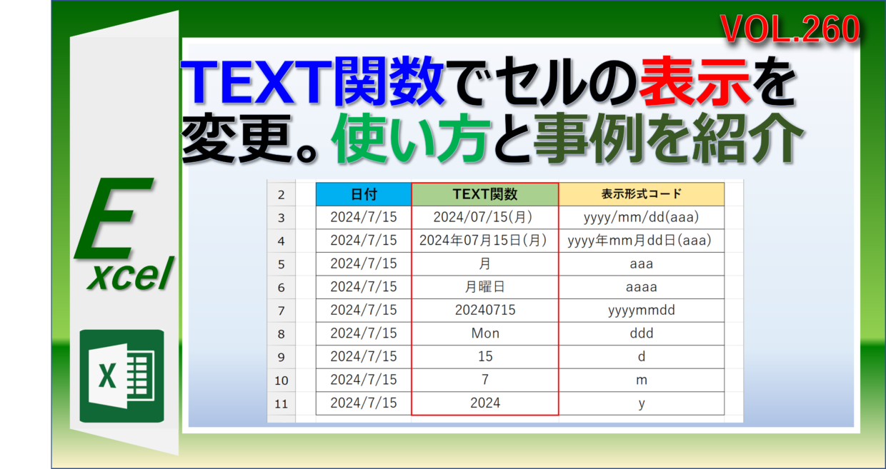 エクセルのTEXT関数の使い方を基本編と応用編で紹介