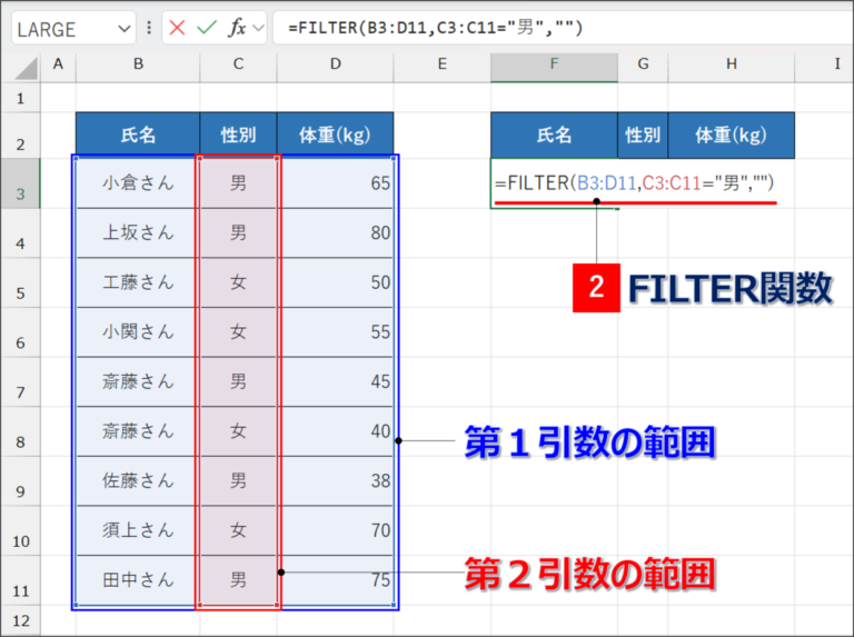 【エクセル】データを抽出するFILTER関数の使い方。OR条件やAND条件で利用する方法 | Excelの森